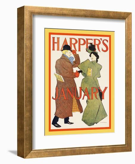 Harper's January-Edward Penfield-Framed Art Print