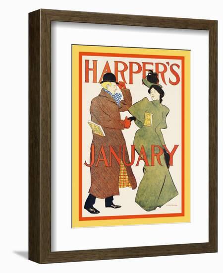 Harper's January-Edward Penfield-Framed Art Print