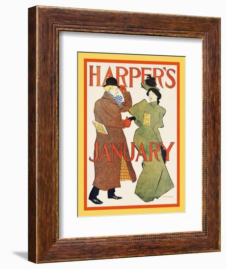 Harper's January-Edward Penfield-Framed Art Print