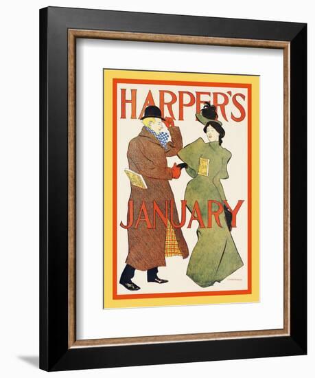 Harper's January-Edward Penfield-Framed Art Print