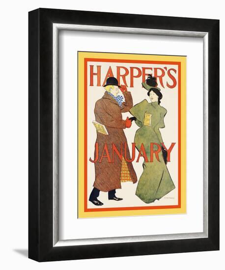 Harper's January-Edward Penfield-Framed Art Print