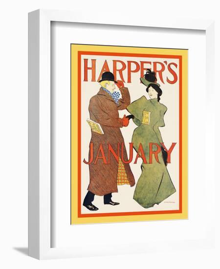 Harper's January-Edward Penfield-Framed Art Print