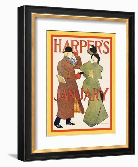 Harper's January-Edward Penfield-Framed Art Print