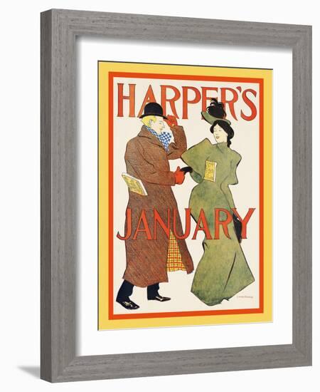 Harper's January-Edward Penfield-Framed Art Print