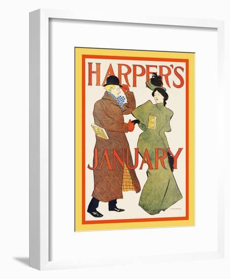 Harper's January-Edward Penfield-Framed Art Print