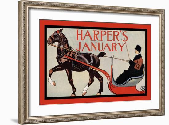 Harper's January-Edward Penfield-Framed Art Print