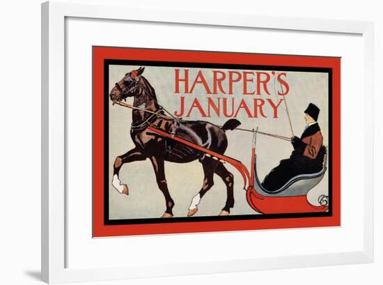 Harper's January-Edward Penfield-Framed Art Print