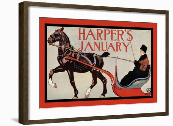 Harper's January-Edward Penfield-Framed Art Print