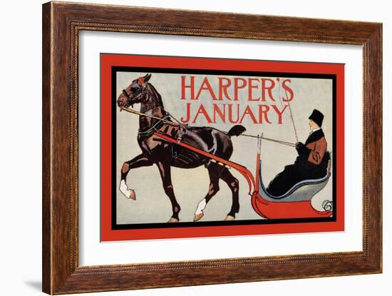 Harper's January-Edward Penfield-Framed Art Print