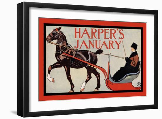 Harper's January-Edward Penfield-Framed Art Print