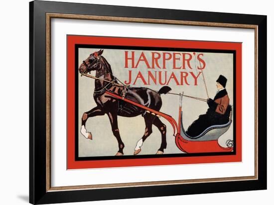 Harper's January-Edward Penfield-Framed Art Print