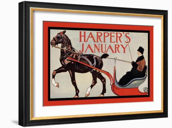 Harper's January-Edward Penfield-Framed Art Print