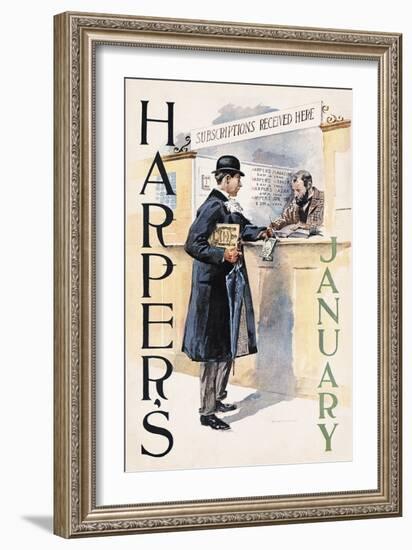 Harper's January-Edward Penfield-Framed Art Print