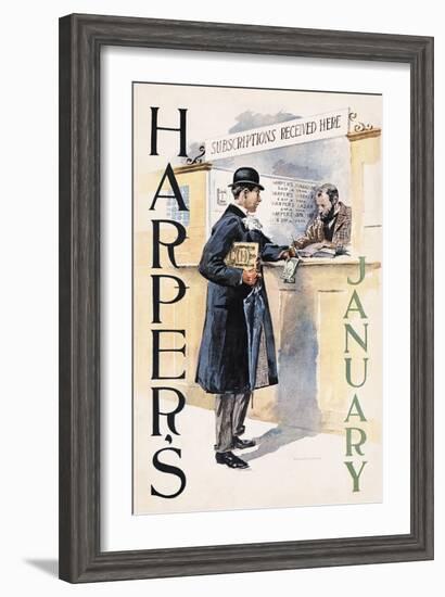 Harper's January-Edward Penfield-Framed Art Print