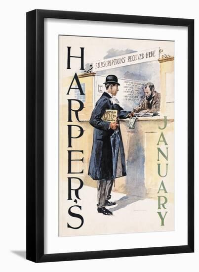 Harper's January-Edward Penfield-Framed Art Print