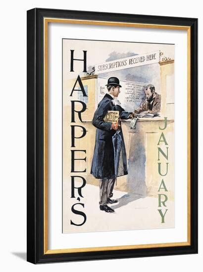 Harper's January-Edward Penfield-Framed Art Print