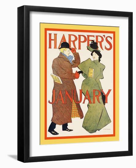 Harper's January-Edward Penfield-Framed Art Print