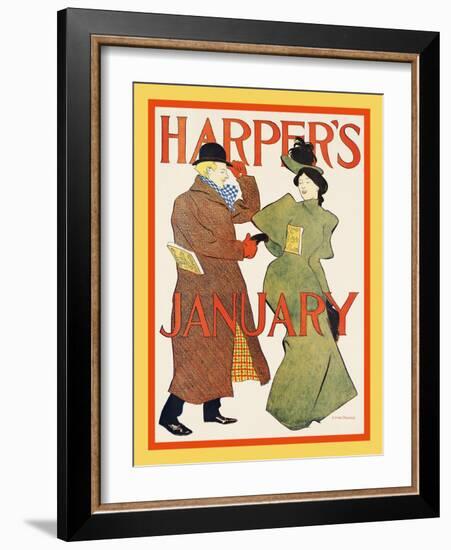 Harper's January-Edward Penfield-Framed Art Print