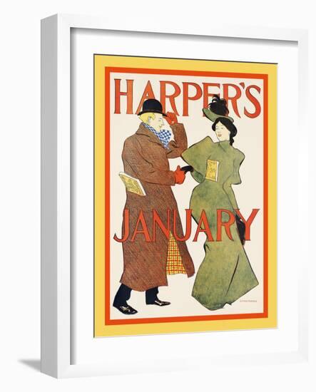 Harper's January-Edward Penfield-Framed Art Print