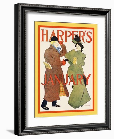 Harper's January-Edward Penfield-Framed Art Print