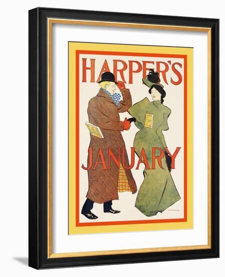 Harper's January-Edward Penfield-Framed Art Print