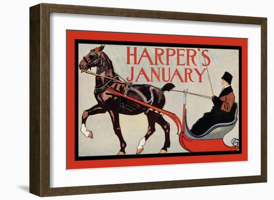 Harper's January-Edward Penfield-Framed Art Print