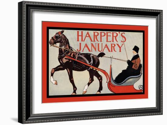 Harper's January-Edward Penfield-Framed Art Print