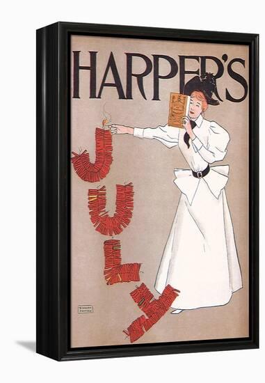 Harper's July, c.1894-Edward Penfield-Framed Premier Image Canvas