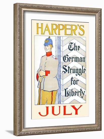 Harper's July, the German Struggle for Liberty-Edward Penfield-Framed Art Print