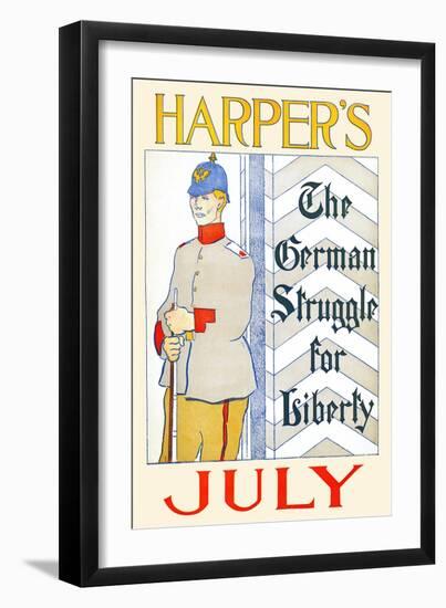 Harper's July, the German Struggle for Liberty-Edward Penfield-Framed Art Print