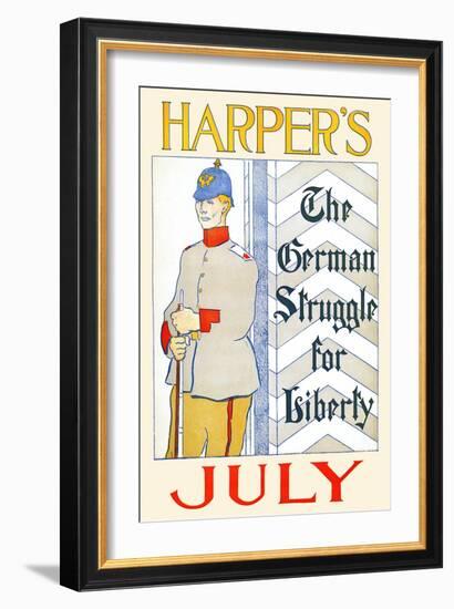 Harper's July, the German Struggle for Liberty-Edward Penfield-Framed Art Print