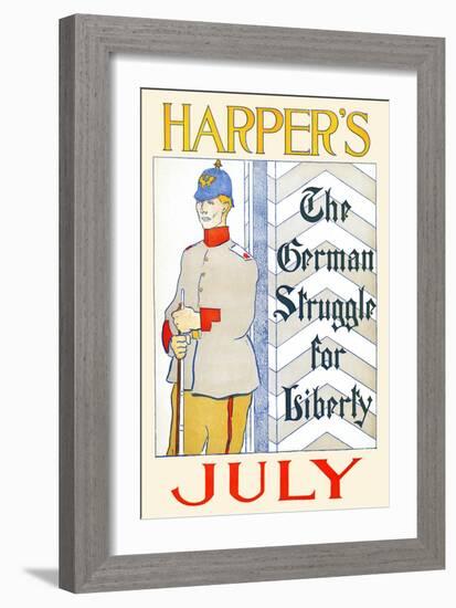 Harper's July. The German Struggle For Liberty.-Edward Penfield-Framed Art Print