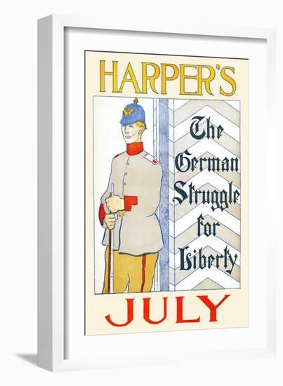 Harper's July. The German Struggle For Liberty.-Edward Penfield-Framed Art Print