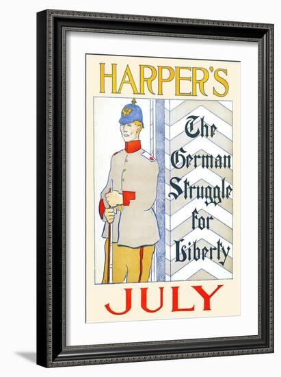 Harper's July. The German Struggle For Liberty.-Edward Penfield-Framed Art Print