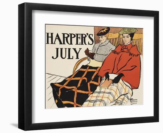 Harper's July-Edward Penfield-Framed Premium Giclee Print