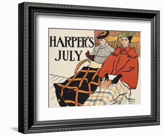 Harper's July-Edward Penfield-Framed Premium Giclee Print