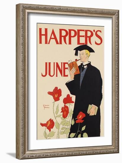 Harper's June-Edward Penfield-Framed Premium Giclee Print