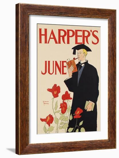 Harper's June-Edward Penfield-Framed Premium Giclee Print