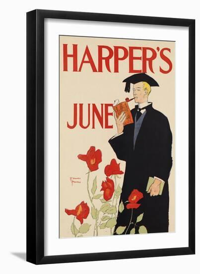 Harper's June-Edward Penfield-Framed Premium Giclee Print