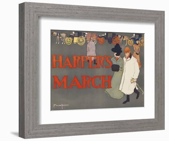 Harper's March-Edward Penfield-Framed Premium Giclee Print