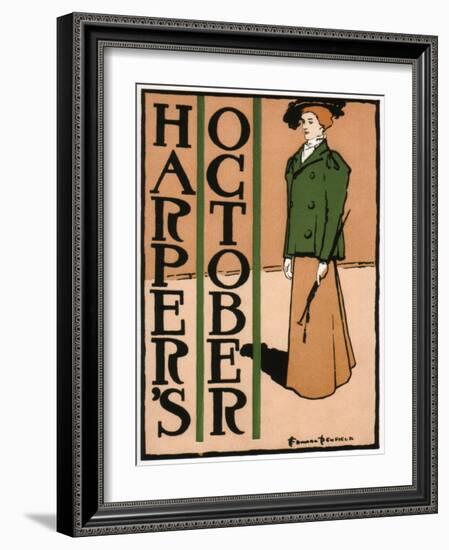 Harper's October, 1895-Edward Penfield-Framed Giclee Print