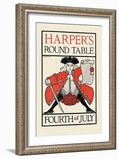 Harper's Round Table, Fourth Of July-Maxfield Parrish-Framed Art Print