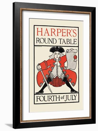 Harper's Round Table, Fourth Of July-Maxfield Parrish-Framed Art Print