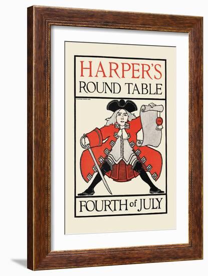 Harper's Round Table, Fourth of July-Maxfield Parrish-Framed Art Print