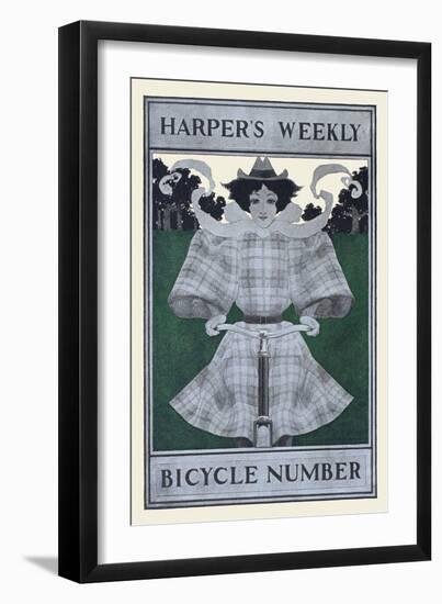 Harper's Weekly Bicycle Number-Maxfield Parrish-Framed Art Print