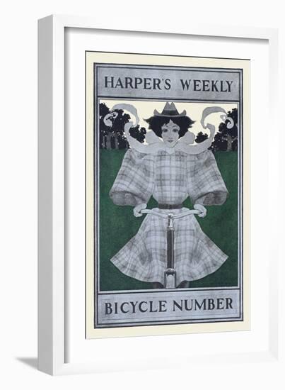 Harper's Weekly Bicycle Number-Maxfield Parrish-Framed Art Print