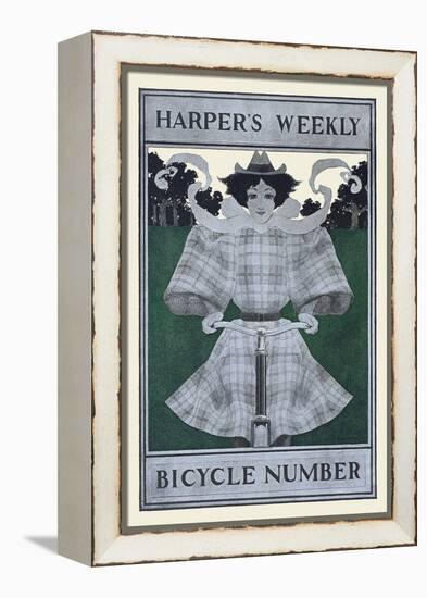 Harper's Weekly Bicycle Number-Maxfield Parrish-Framed Stretched Canvas