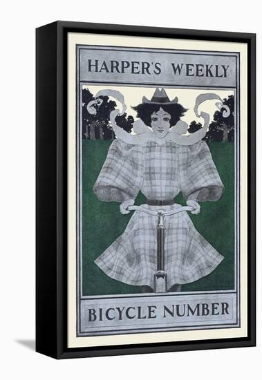 Harper's Weekly Bicycle Number-Maxfield Parrish-Framed Stretched Canvas