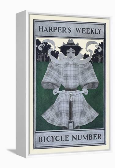 Harper's Weekly Bicycle Number-Maxfield Parrish-Framed Stretched Canvas