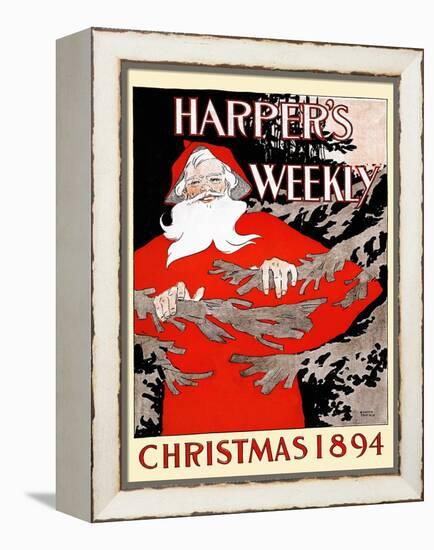 Harper's Weekly Christmas 1894-Edward Penfield-Framed Stretched Canvas